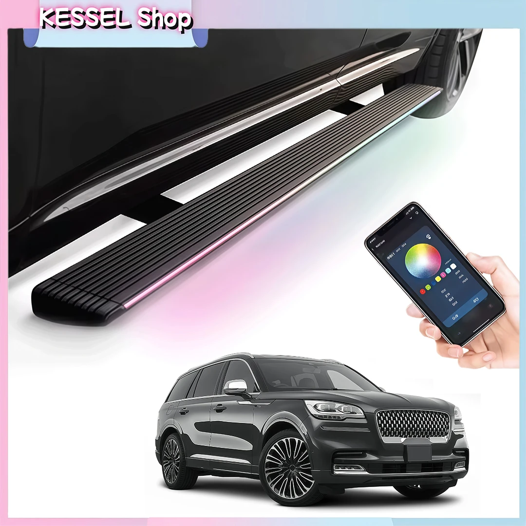 

Deployable Power Side Step with LED Light Electric Running Boards for Lincoln Aviator 2020-2023 2024 Retractable Steps