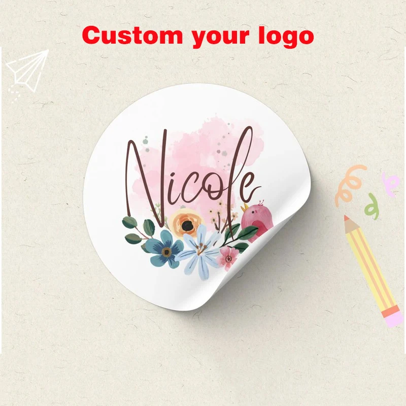 

100/800Pcs Custom Photo Stickers Multicolor Logo Waterproof Durable Stickers Promotional Events Corporate Gift Packaging Labels