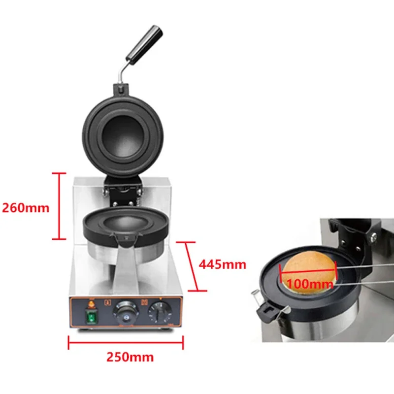 Ice Cream Hamburger Machine Waffle Maker UFO Burger Grill Gelato Panini Press Double Head Equipment