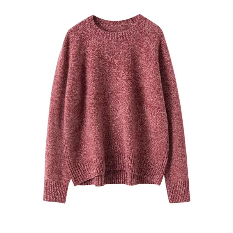 High-End 2024 Winter Women\'s 100% Pure Cashmere Sweater Female O-neck Thicken Loose Pullover Lady Knit Jumper Woman Clothes Tops