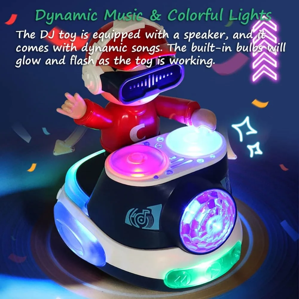 Toddler DJ Musical Toy with Lights, Interactive Scratch Plate & Dance Mode - Early Music Discovery & Sensory Play