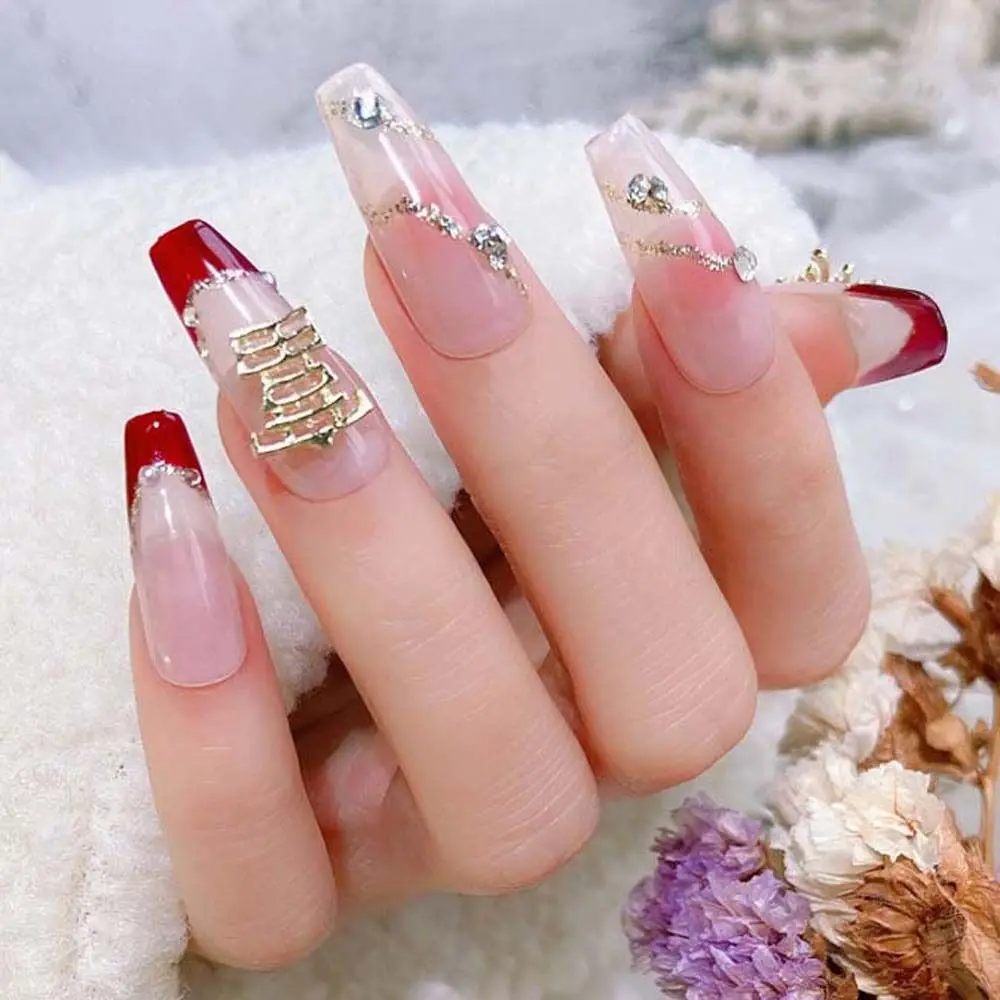 Kunst Schmuck Neujahr Nail Art Chinesisches Neujahr Nageldekorationen Chinesischer Nagelbohrer Münze Nagel Strass Maniküre Zubehör