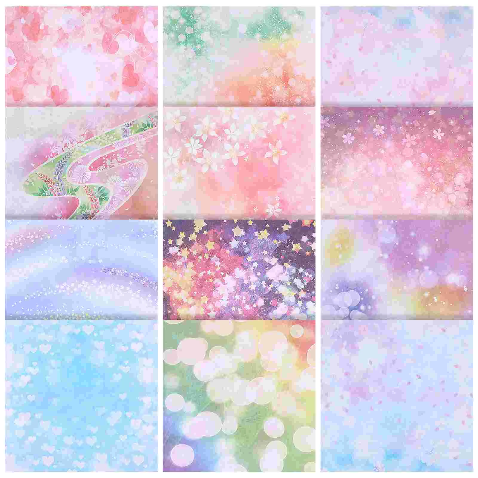 50 Sheets Scrapbook Paper Child Origami Japanese Folding Papers Craft Double Sided Pastel