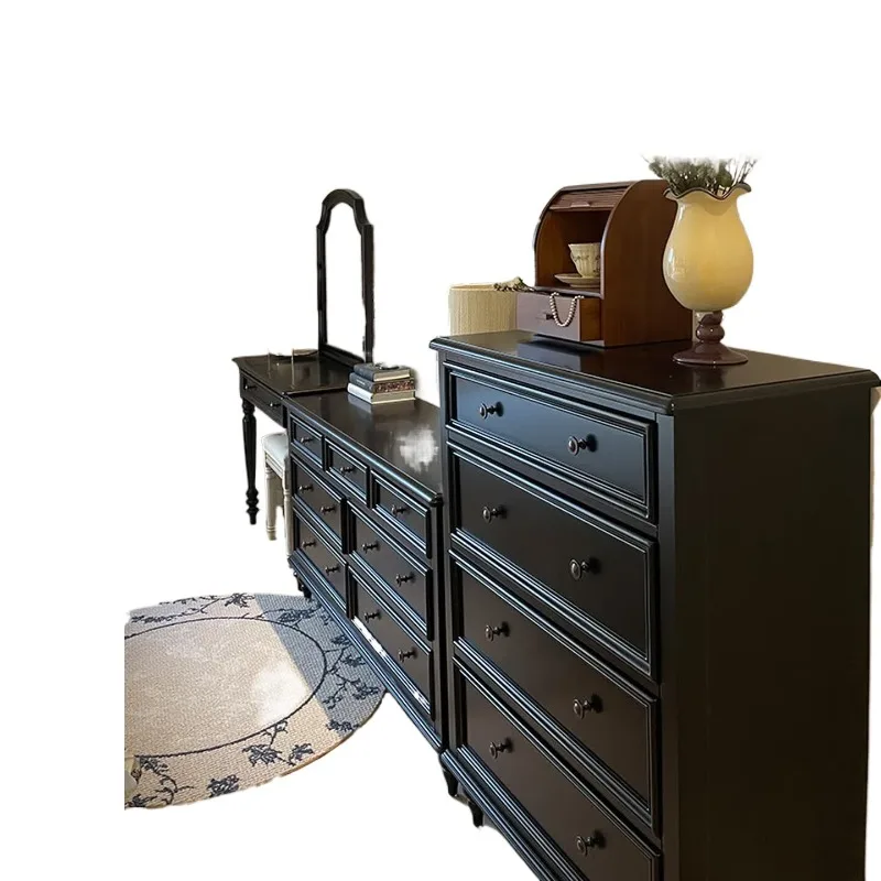 Solid wood bedroom storage seven chest cabinet, bedside cabinet