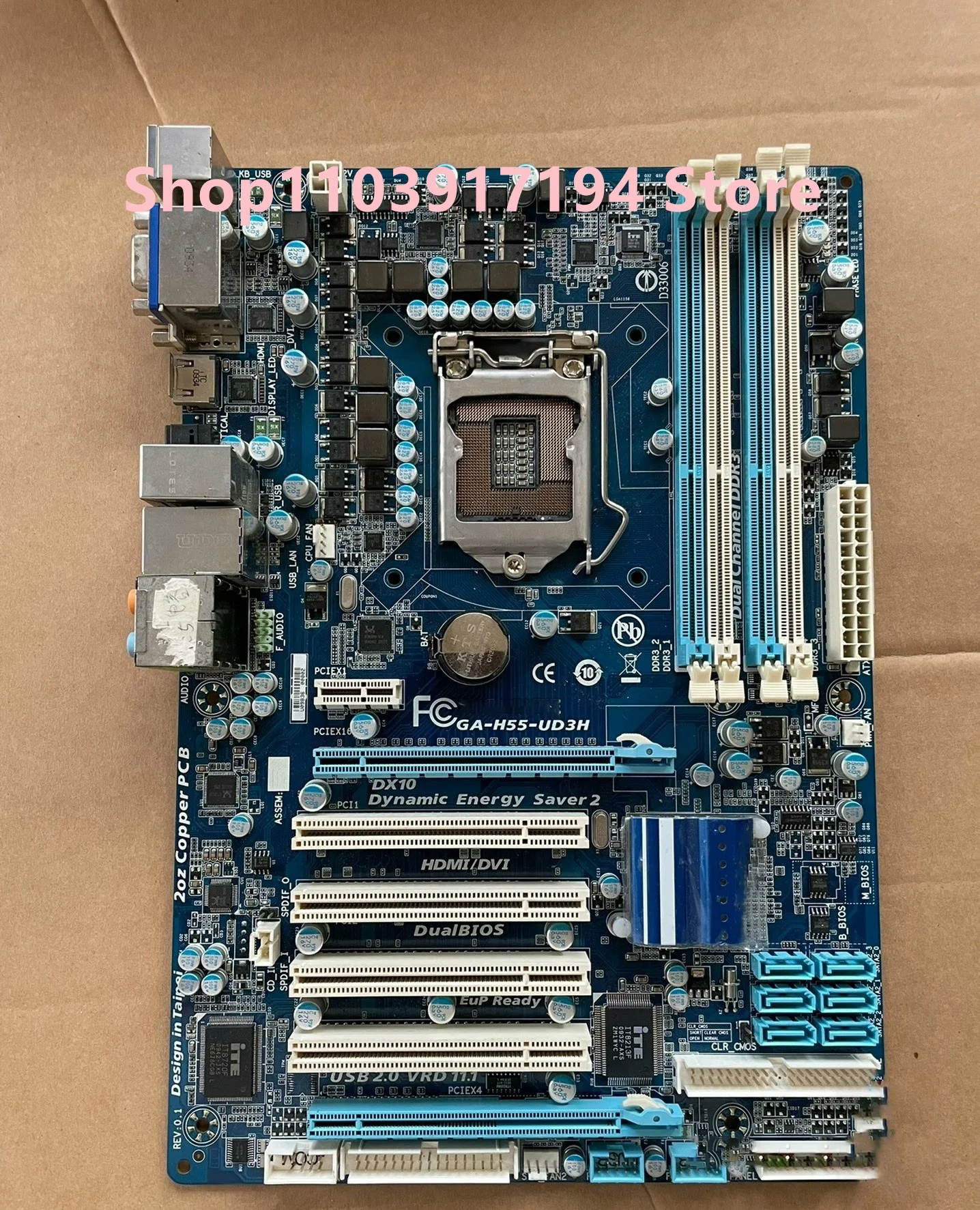 FOR  Gigabyte GA-H55-UD3H 1156-pin motherboard H55 PCIE USB2.0 I3I5I7