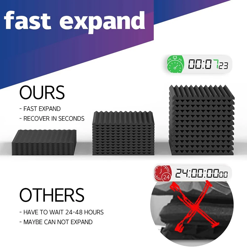 

12 Pack Self-Adhesive Acoustic Panels, Sound Proof Foam Panels, High Density Soundproofing Wall Panels for Home(Black) HOT