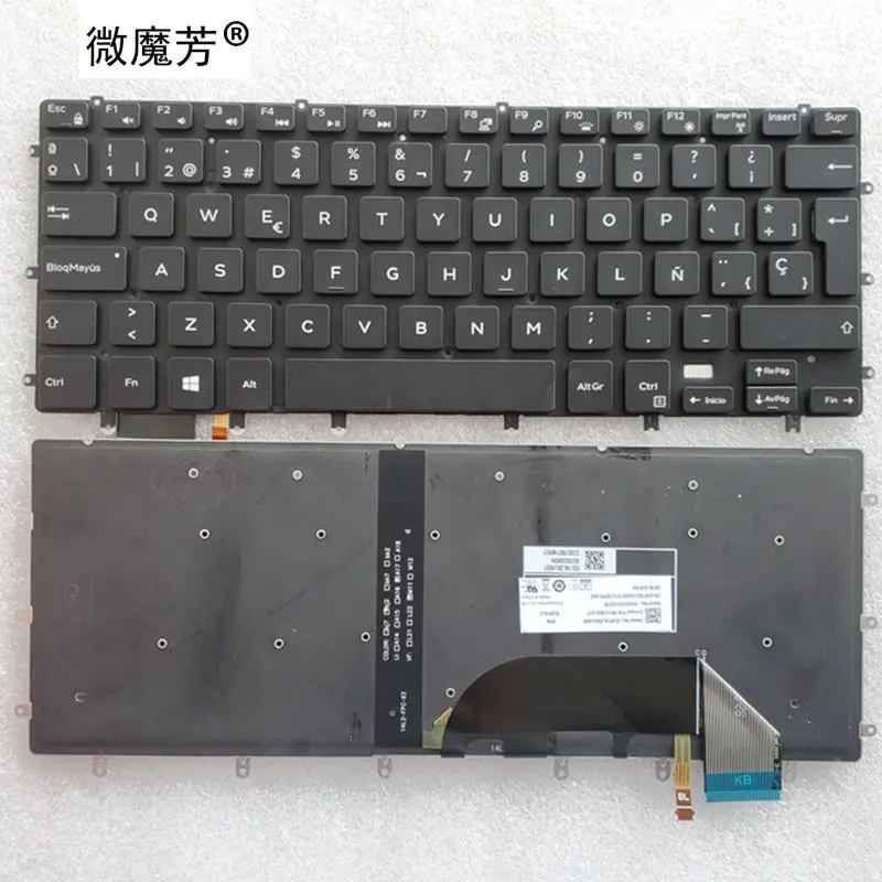 New US/SP/RU Keyboard FOR DELL XPS 15 9550 9560 laptop keyboard Backlight