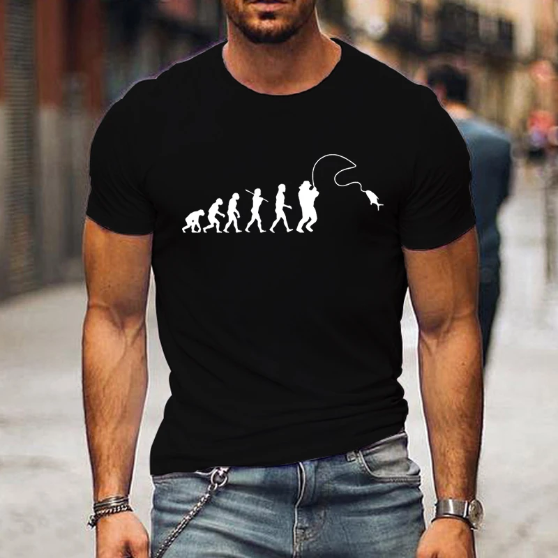 Evolution Fishinger T Shirt Men Women Tee Clothes Tshirts Fishinger Oversize Breathable Short Sleeve Hip Hop Luminous Tee Tops image 2