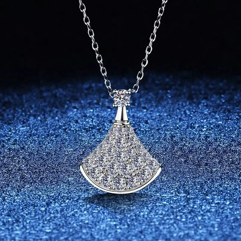 Collier pendentif Moissanite coupe ronde pour femme, 100% argent regardé 925, 0.62 carat véritable, bijoux fins, fête de mariage, patients