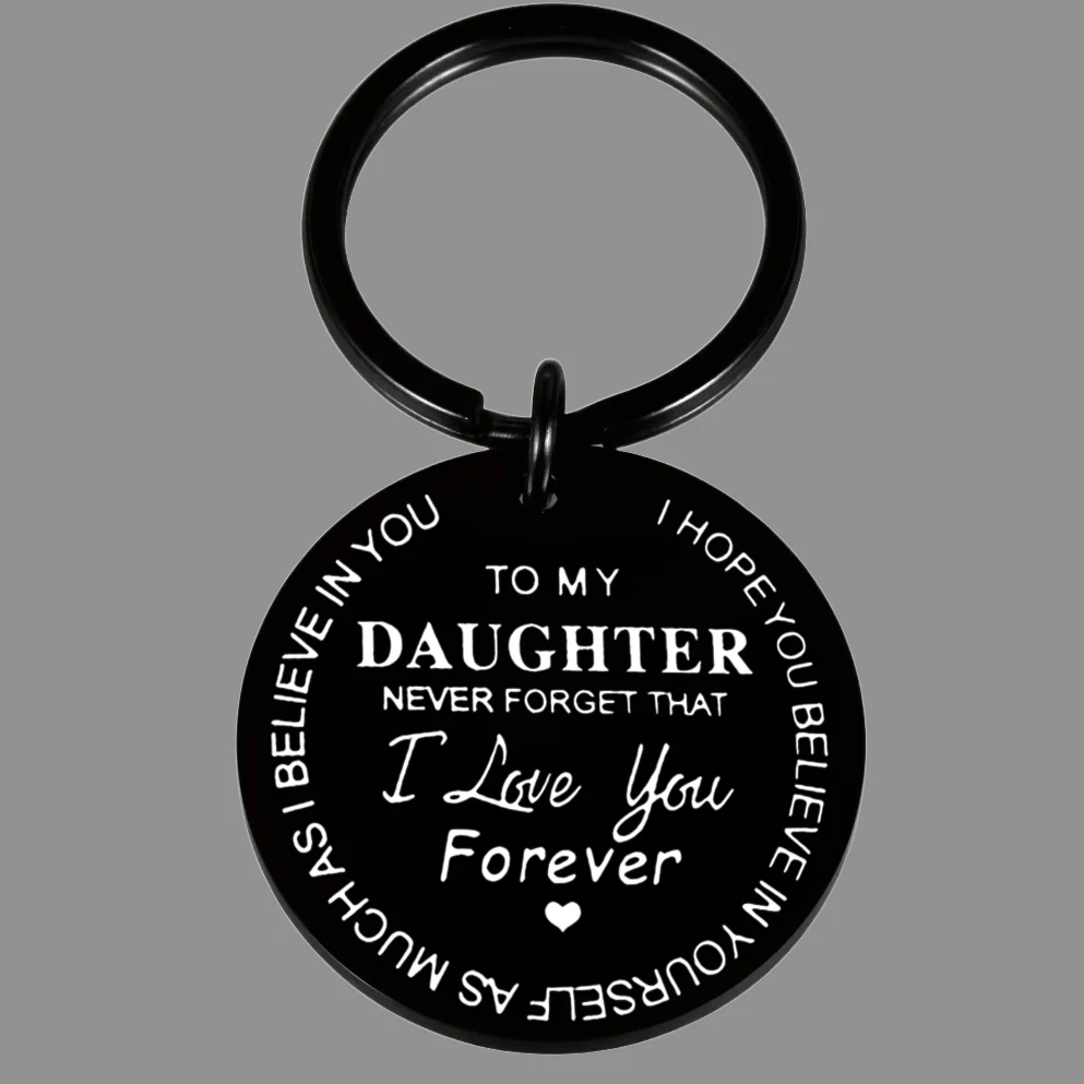 هدية سلسلة مفاتيح ملهمة لابنة من أبي وأمي لا تنسى أبدًا أنني أحبك إلى الأبد - مثالية لعيد الميلاد وأعياد الميلاد