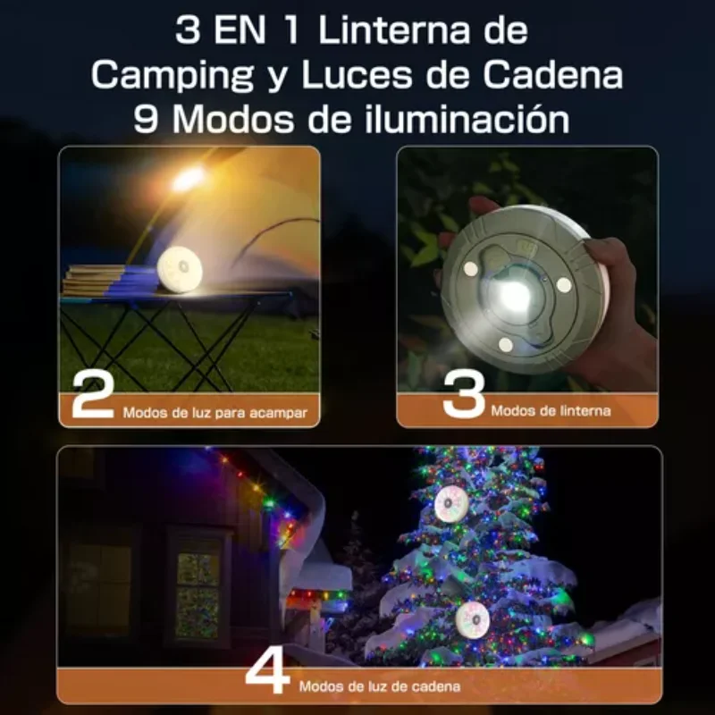 10M lichtstrip met campingslinger en verlichting