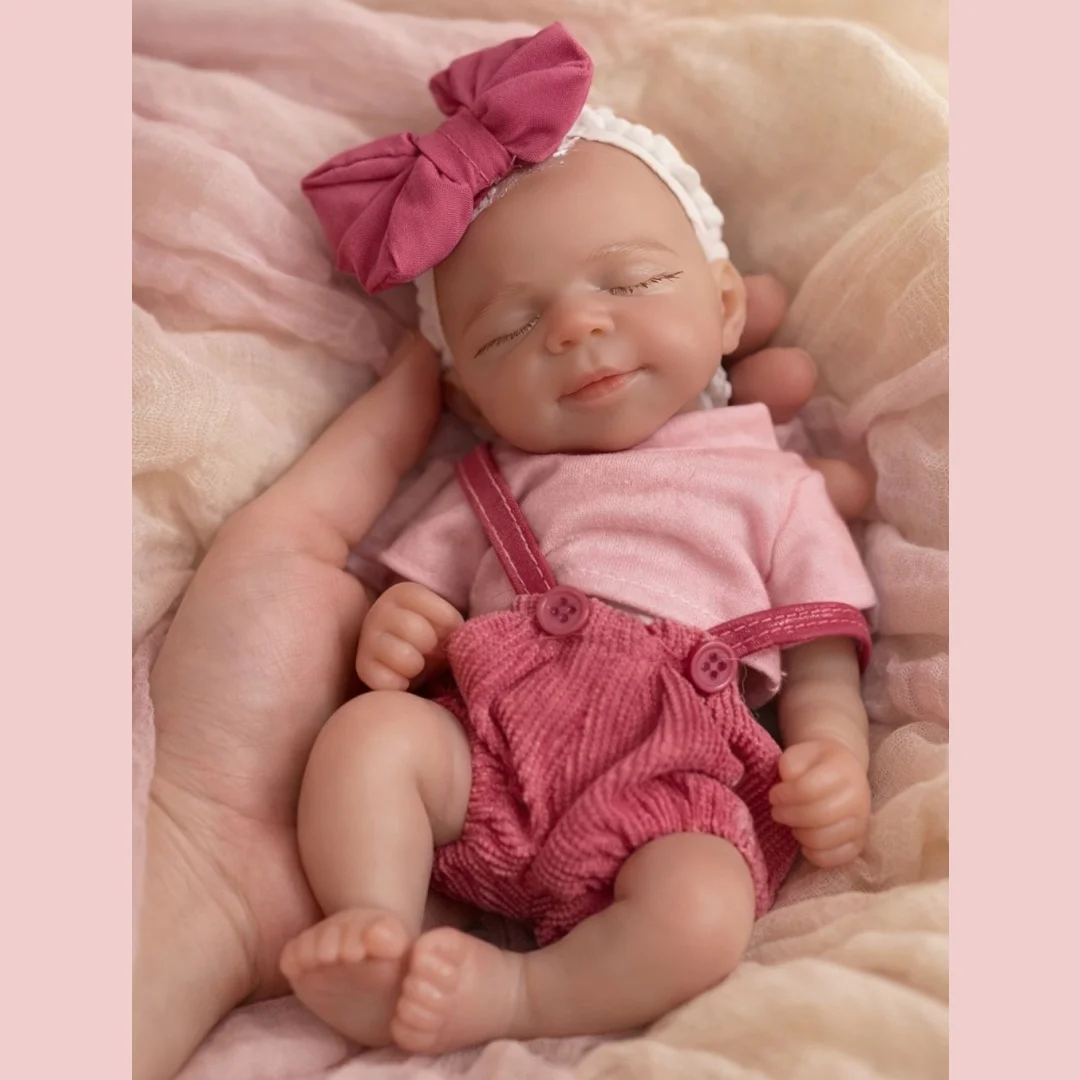 8 Inch / 20 cm Open Mouth & Washable Full Body Silicone Bebe Reborn Girl Dolls bebe reborn de silicona Lifelike Reborn Doll