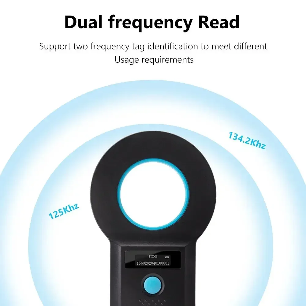 Animal Tag Reader RFID Reader Pet Microchip Scanner RFID Animal Chip ID Reader Support Label/Tag EMID FDX-B(ISO11784/85)