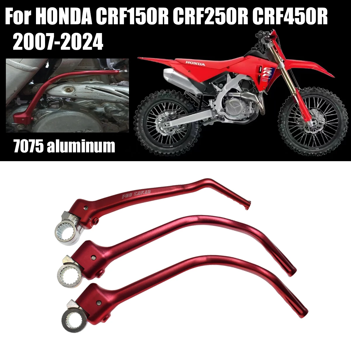 

For HONDA CRF150R CRF250R CRF450R CRF 150R 250R 450R 2007-2017 2018 2109 2020 Motorcycle Forged Kick Start Starter Lever Pedal