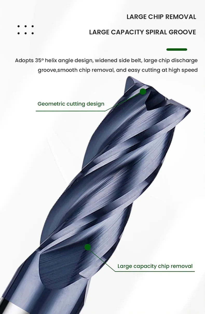 Fräsen Cutter Legierung Beschichtung Wolfram Stahl Werkzeug Cnc Bearbeitungs Hrc45 Ecke Schruppen Top Fräsen Cutter Kit Fräsen Maschine Endmil – Detail 7