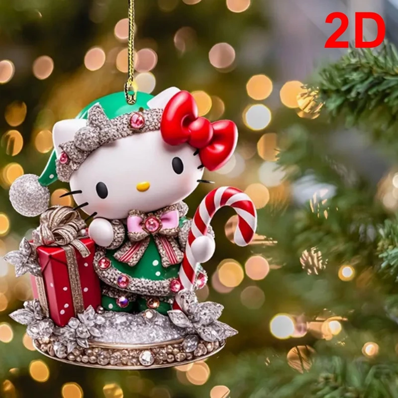 الاكريليك HelloKitty المعلقات المعلقة 2D سانريو المفاتيح لحقيبة الظهر الديكور Charms المعلقات 2026 شجرة عيد الميلاد زخرفة