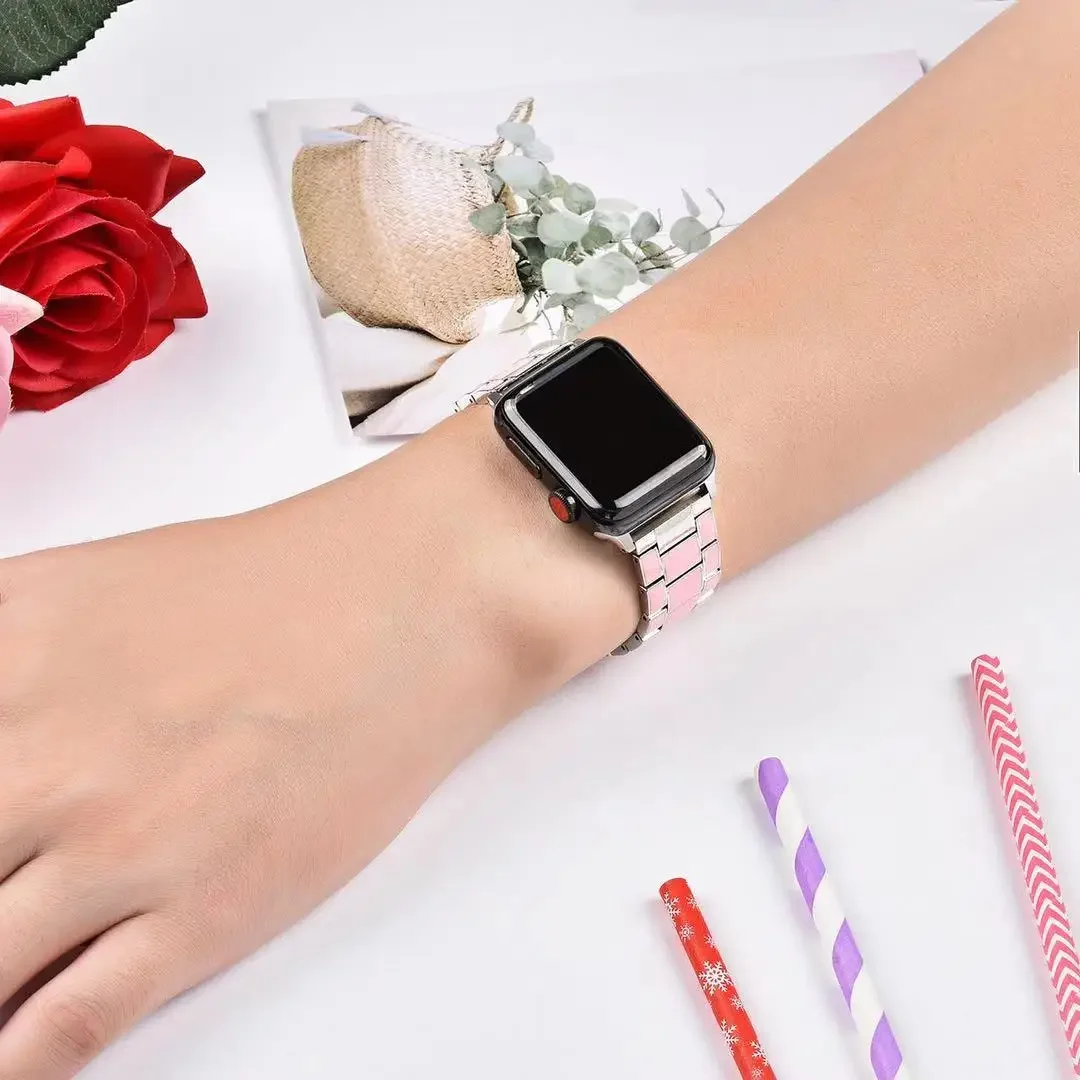 Luxury metal strap For Apple watch 6 5 4 SE 44mm 40mm replacement bracelet Series Ultra 10 9 8 7 45mm 41mm 42mm 46mm Metal strap