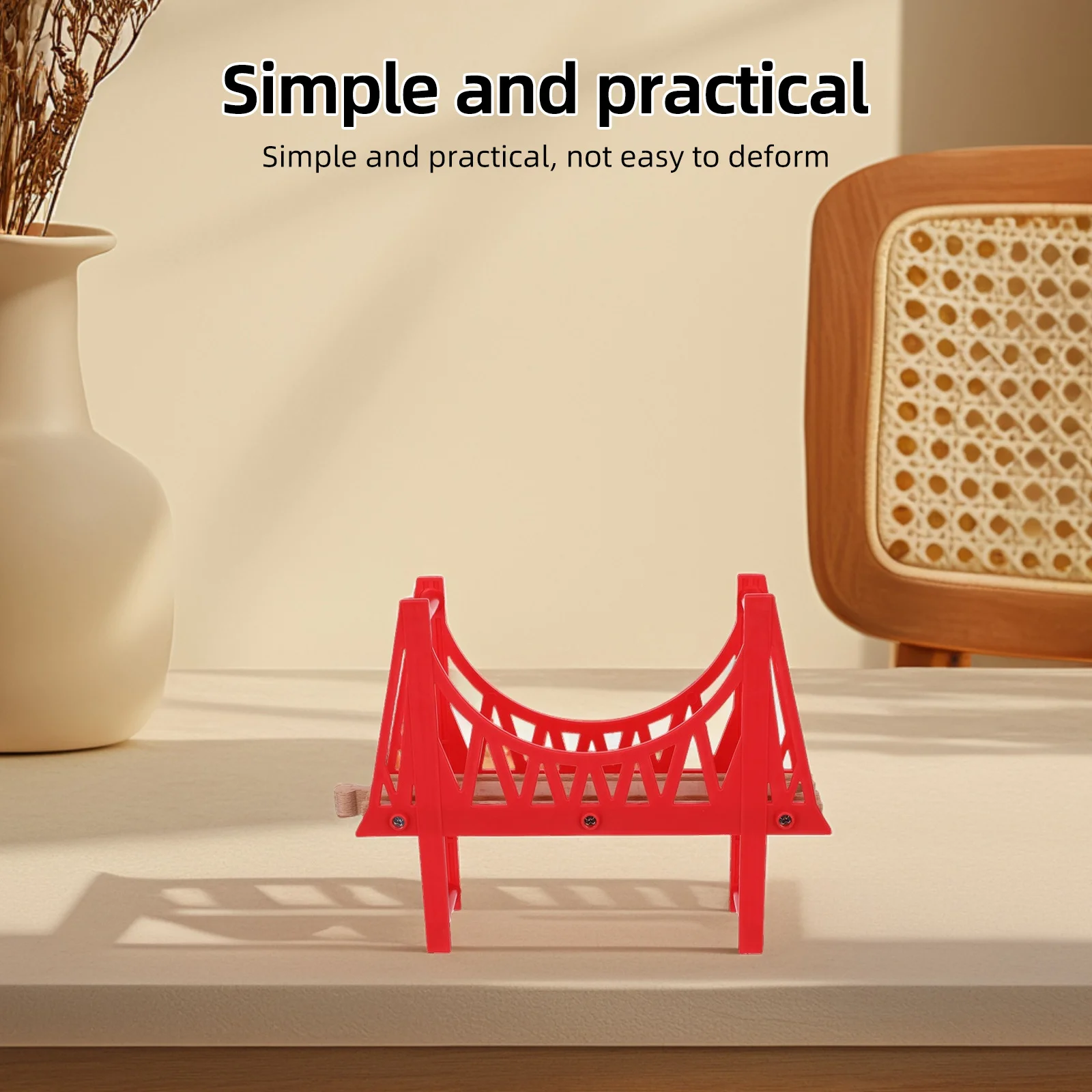 

Wooden Train Bridge Easy Assembly Durable Kids Railway Accessories Compatible Major