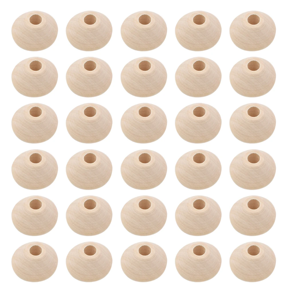 

40pcs Abacus Beads Small Wood Unfinished Spacer for Bracelets Necklace DIY Crafts Round Wooden Accessories Jewelry
