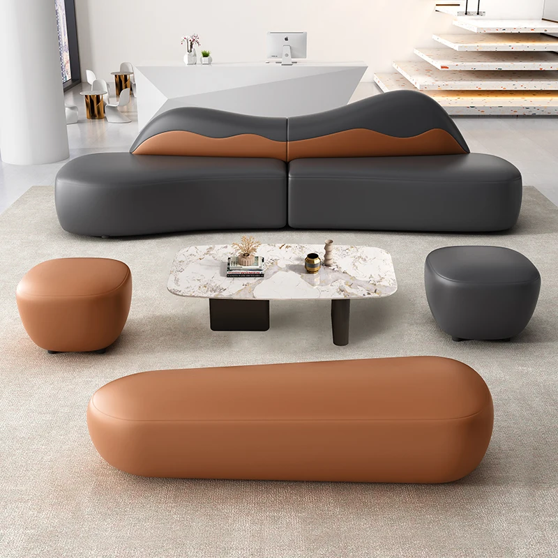 meeting negotiate sofa hotel lobby curved hall sofa reception sales office lounge area sofy do salonu Interior furniture