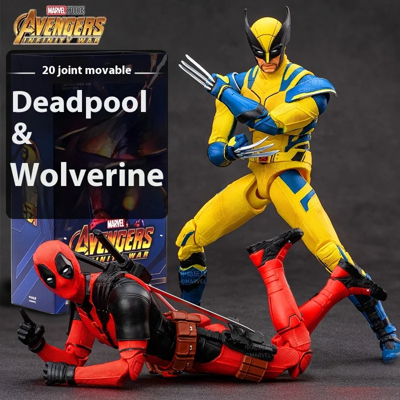 Hot Toys Deadpool And Wolverine Action Figure Toy Dead Pool Model Doll Statue Garage Kit Collectibles Kids Christmas Gifts