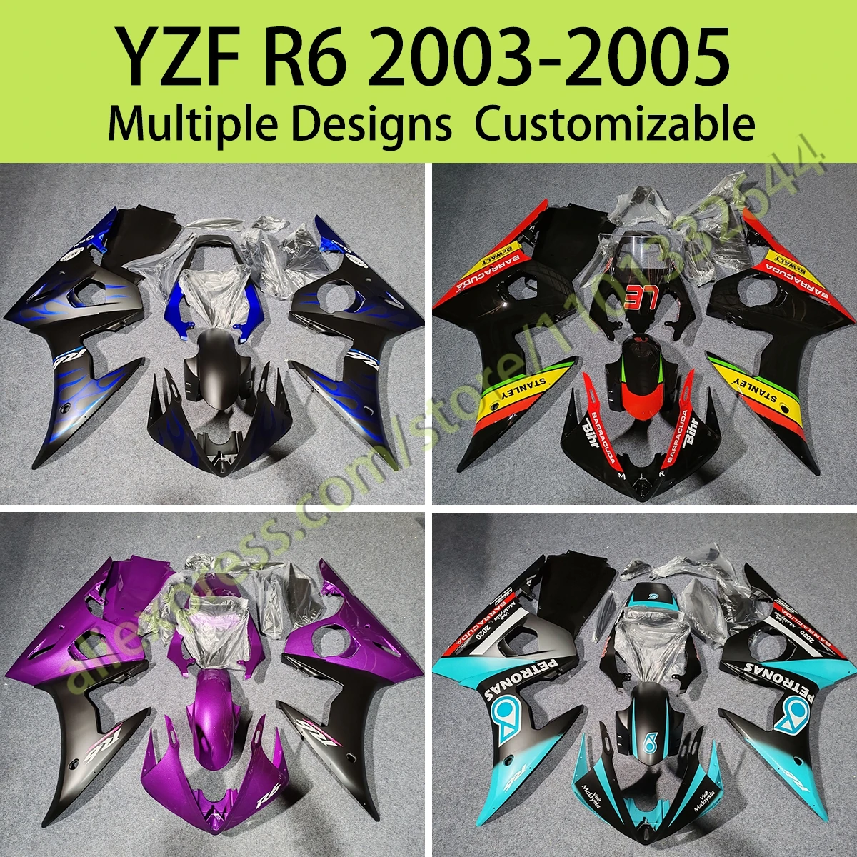 For Yamaha YZF R6 2003 2004 2005 Best Unique Fairing Kit YZFR6 03 04 05 Motorcycle Full Fairings Bodywork Parts ABS Plastic Set