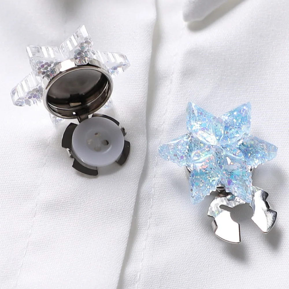1 قطعة غطاء أزرار نجمة خماسية غطاء أزرار أزرار أكمام الراتنج للأزياء الملابس اكسسوارات الديكور أنيقة أنيقة #3