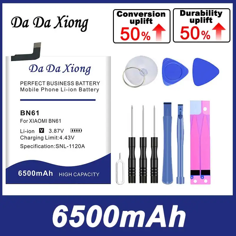 

DaDaXiong New 6500mAh BN61 Bateria ffor Xiaomi Pocophone X3 Poco X3 Free Double-Sided Tape Sticker