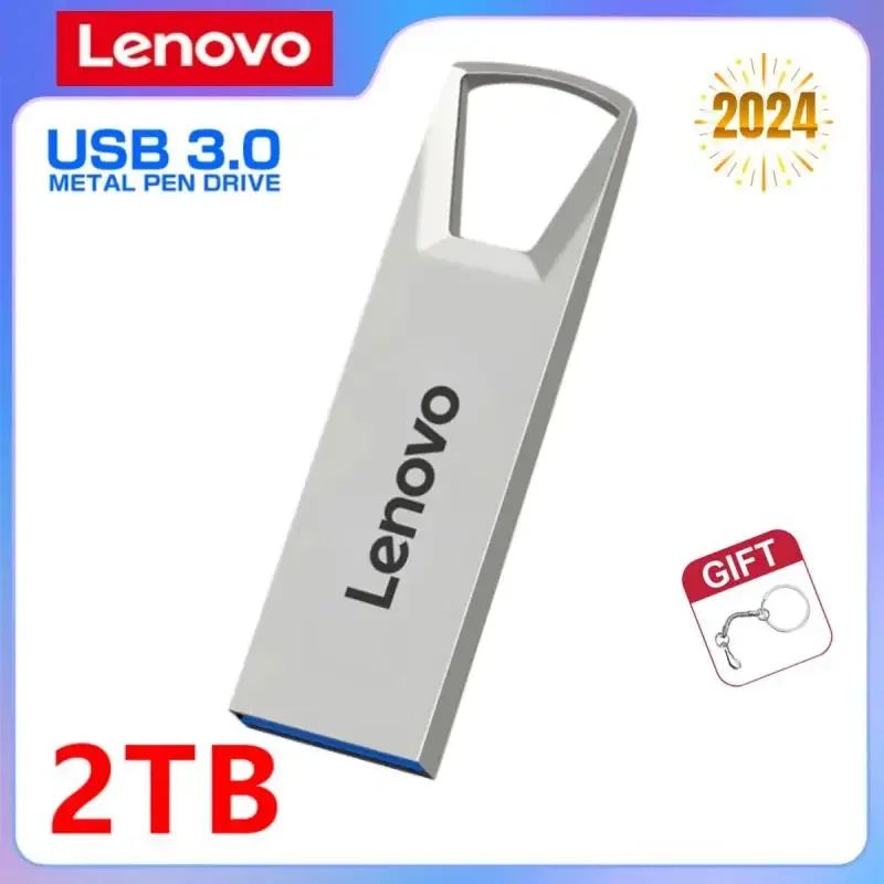 Lenovo USB 3.0 Flash Drive High Speed Pen Drive 2tb 1tb Usb 3. 0 Memory Stick 512gb Flash Pendrive Metal silver Memoria Usb Disk