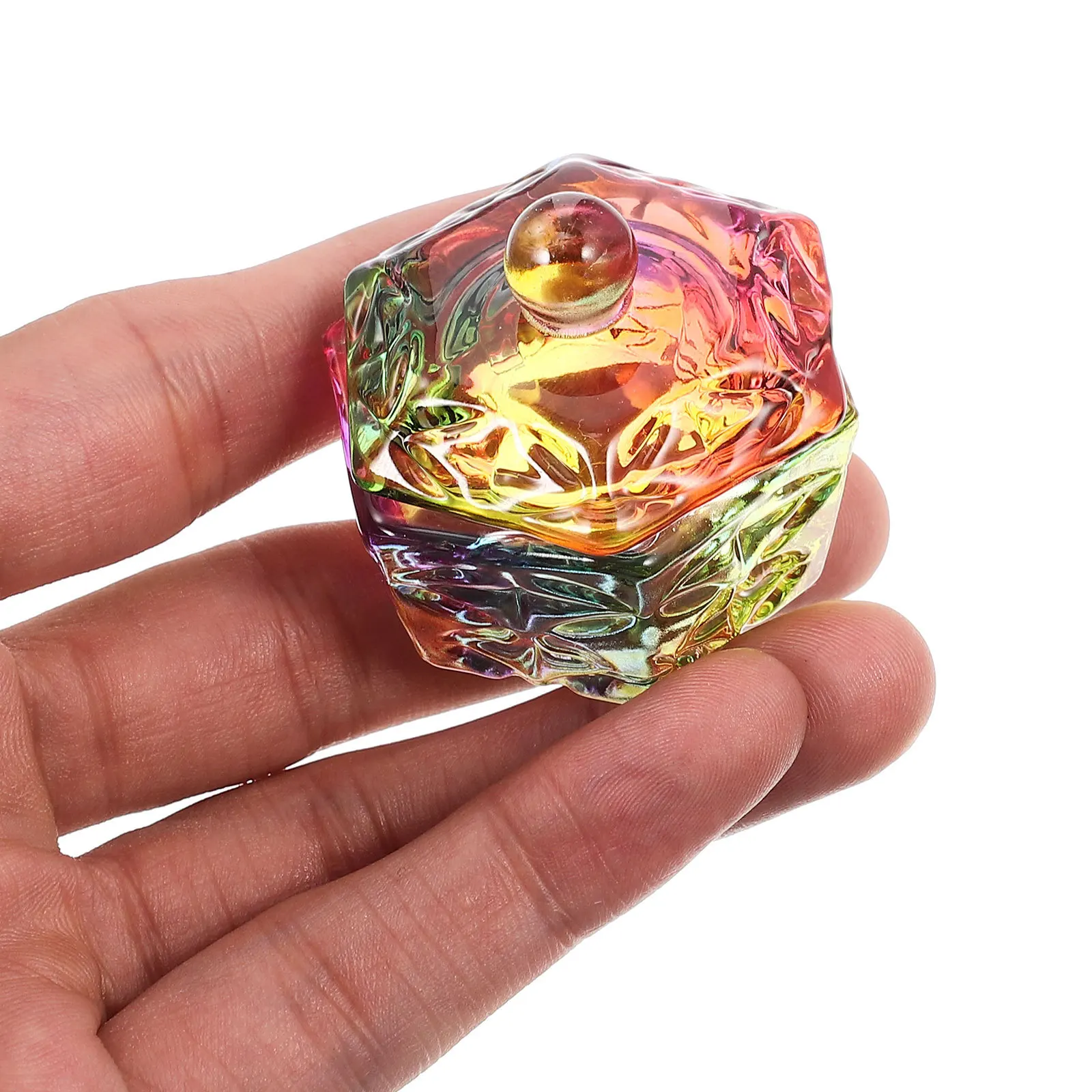 2 stuks glazen kristallen beker voor nail art gebruik premium manicure mengkom met deksel dappenschotel voor acryl vloeibaar poeder dip lade pen