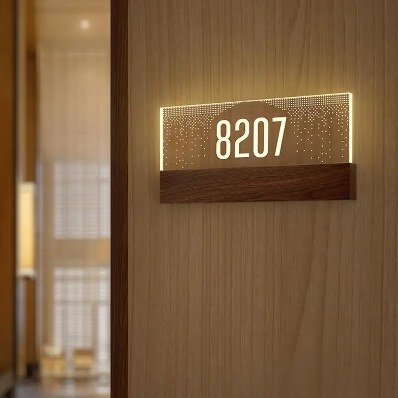 Customized Hotel Room Door Bell System With DND Electronic Doorplate apartment numbers led door sign hotel door number plates