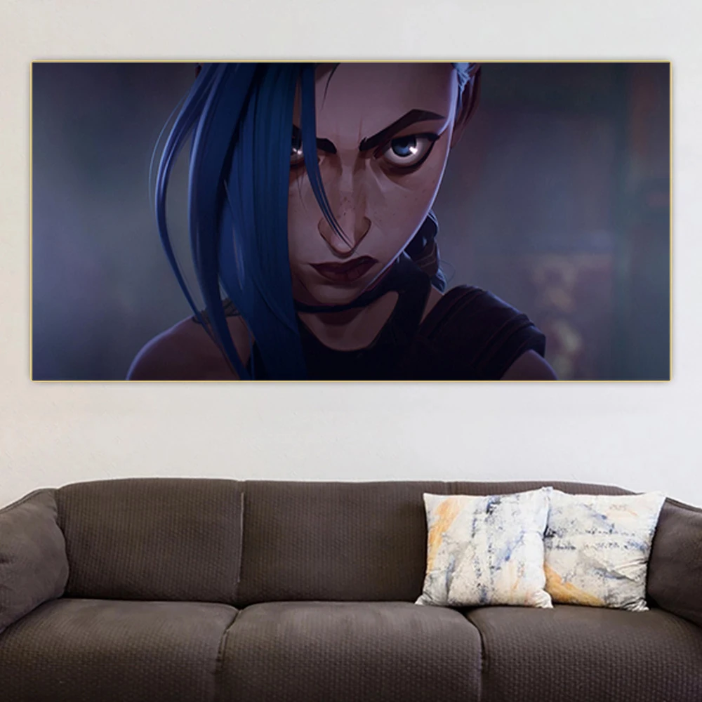 Popular Game Jinx Poster League of Legends Arcane TV Series Canvas Painting  Living Room Bedroom Game Lovers Decorative Cuadros