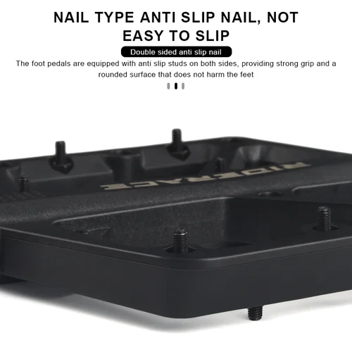 Imagen 2 del producto 1 par de pedales de bicicleta ultraligeros de nailon con rodamientos de sello DU, plataforma plana para bicicleta de montaña y carretera, accesorios antideslizantes para ciclismo