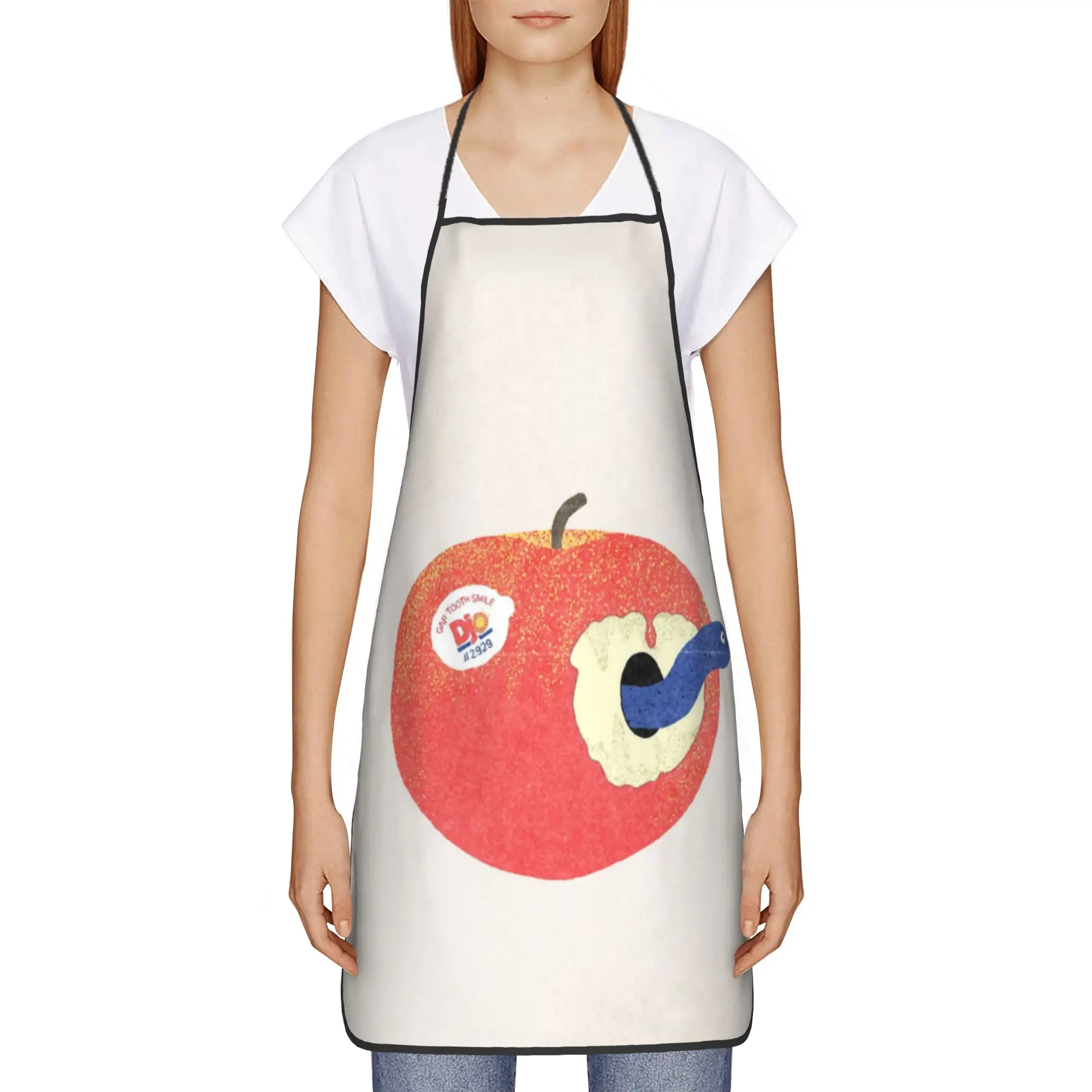 Djo Apple  Apron  Adult Restraunt Kitchen Accessories Cleaning Fashionable Aprons without Pocket