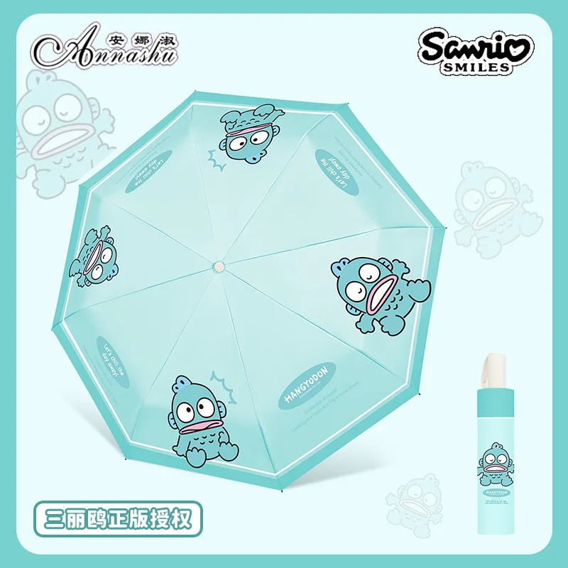 Sanrio Kawaii Hangyodon Umbrella Cartoon Foldable Sunny and Rainy Dual-use High-value Anti-ultraviolet Sun Umbrella Cute Gift