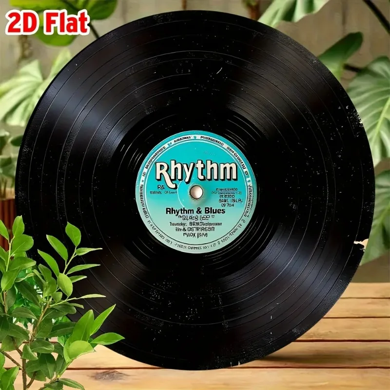 CIFbuy Vintage Black Vinyl Record Aluminum Wall Art Waterproof Durable Rustproof Music Decor For Home Office Garden Gift