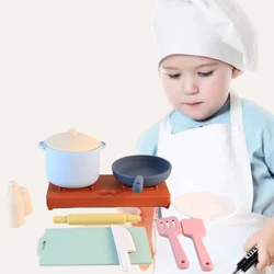 Silicone Kitchen Toy Set para crianças, Pot Cooking, Educacional, Developmental, Melhor Presente