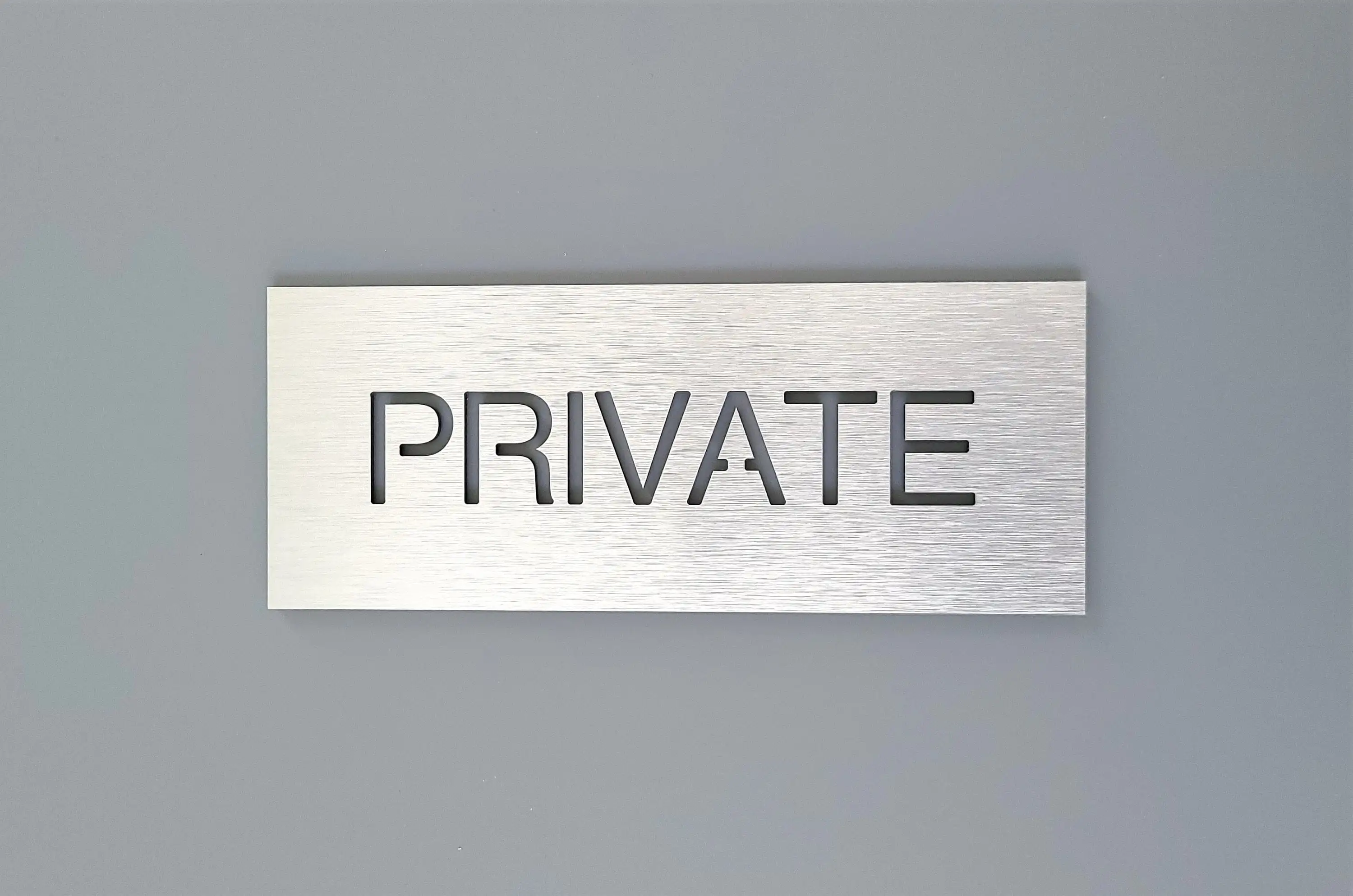 Personalized Custom private entrance signage Brushed aluminum alloy Brushed Silver 3D Art Wall Do not enter sign Room Door Plate