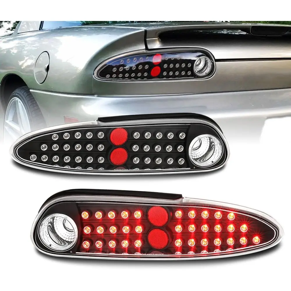 

Светодиодные заменяемые задние фонари черного цвета для Chevrolet Camaro 1998-2002 годов выпуска - сторона пассажира и водителя