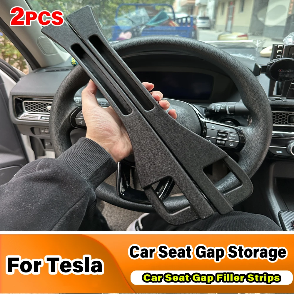 

100% For Tesla Car Seat Storage Leak-proof Filling Decorative Strip For Model 3 Model Y Model X S Emblem Interior Accessories