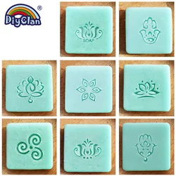 Hamsa Handmade Soap Making Stamp Lotus Natural Clear DIY Natural Organic Glass Soap Seal Buddhism Pattern Acrylic Chapters