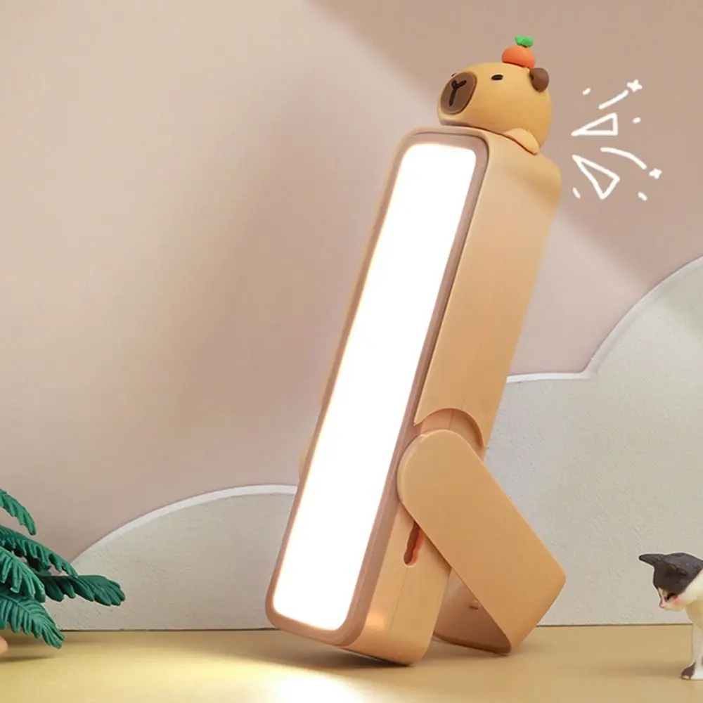 Usb recarregável capivara lâmpada de mesa multifuncional bonito dos desenhos animados animal pequena luz da noite 3 engrenagens ajustável engraçado lâmpada parede