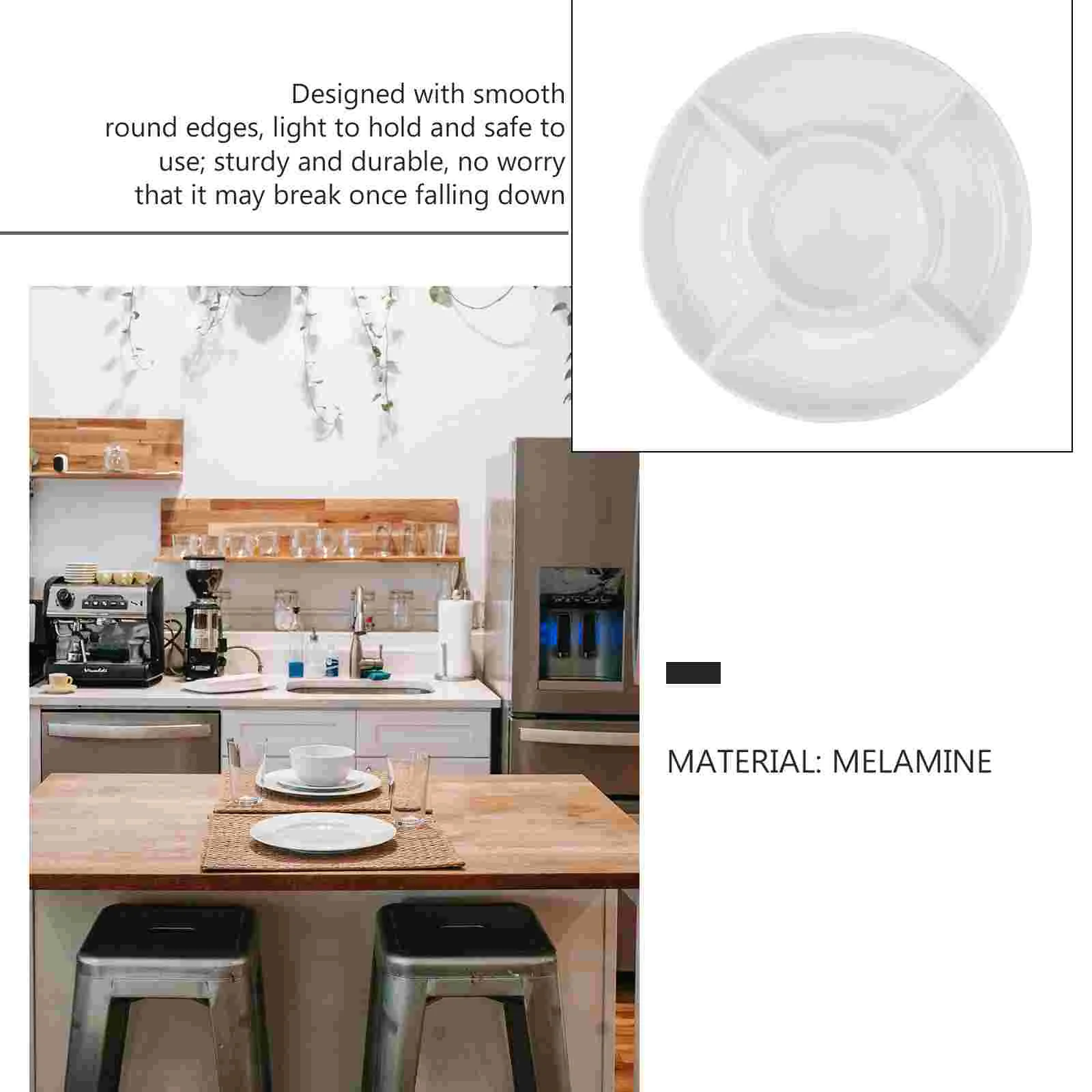 9 Inch Nuts Container Melamine Food Tray Fruit Plate Condiment Snack Serving Platter Appetizer Candy Storage