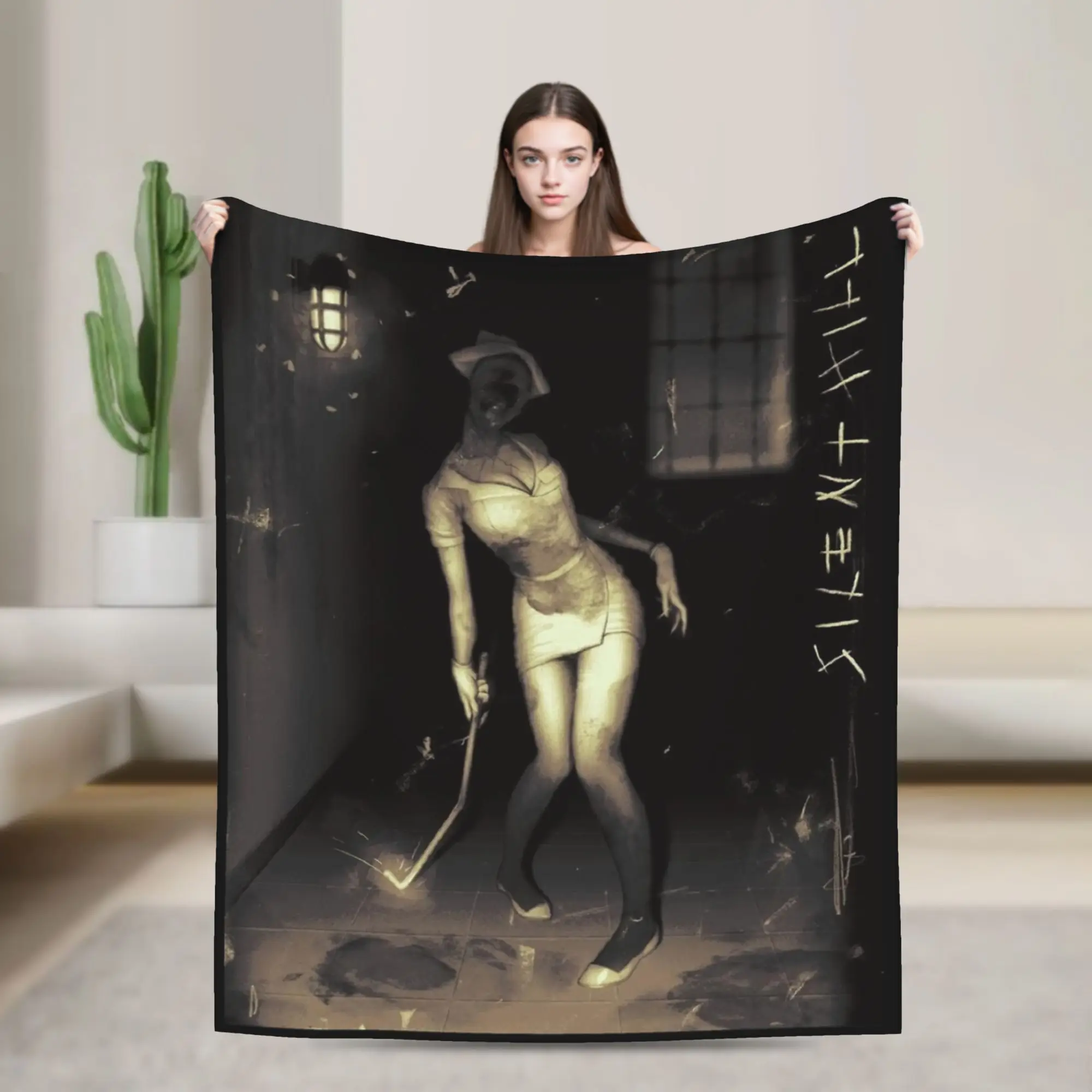 Silent Hill New Blanket Coral Fleece Plush Halloween Horror Multi-function Warm Throw Blanket for Bed Bedroom Bedding Throws