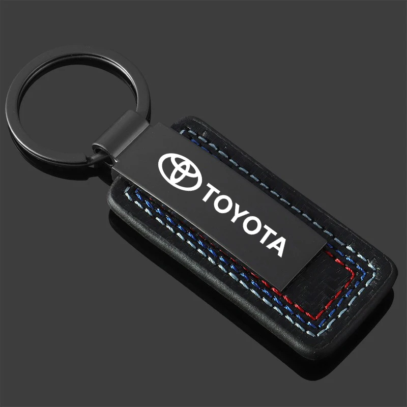 Carro 3 cores chaveiro logotipo chaveiro corrente pingente presentes acessórios de estilo automóvel para toyota rav4 yaris hilux prius avensis auris