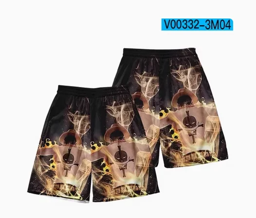 

2025 Summer 3D Printing Design Shorts One Piece, King Series Animation Element Style Shorts Boys and Girls Clothes Summer Shorts
