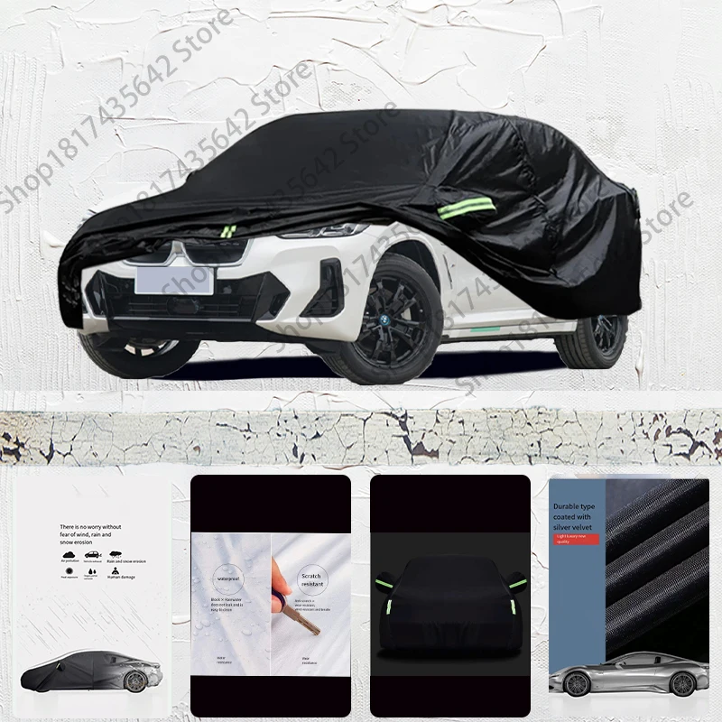 

For BMW IX3 Car cover Exterior Car Cover Black Outdoor Protection Full Car Covers Waterproof Sunshade Anti UV Snow Cover