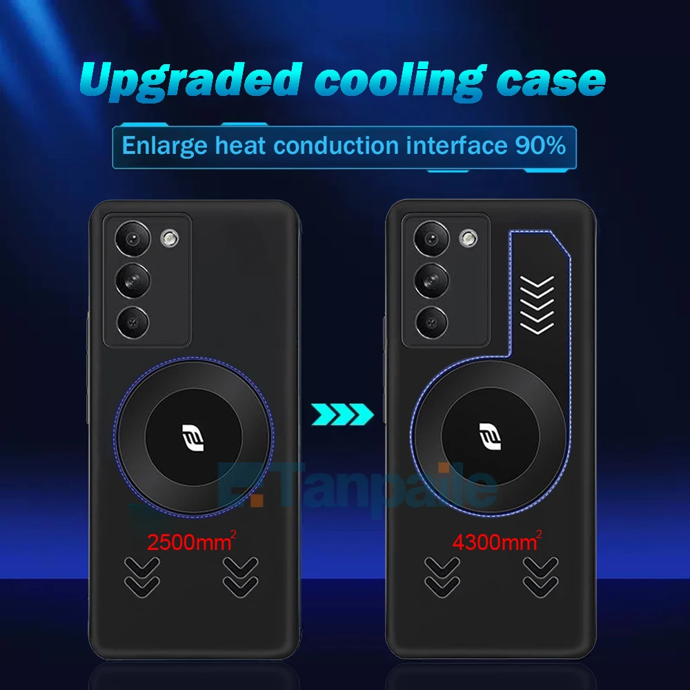 Tanpeile- For Lenovo Legion Y70 Cooling Case Soft Silicone Magnetic Shockproof Gaming Heat Dissipation Funda