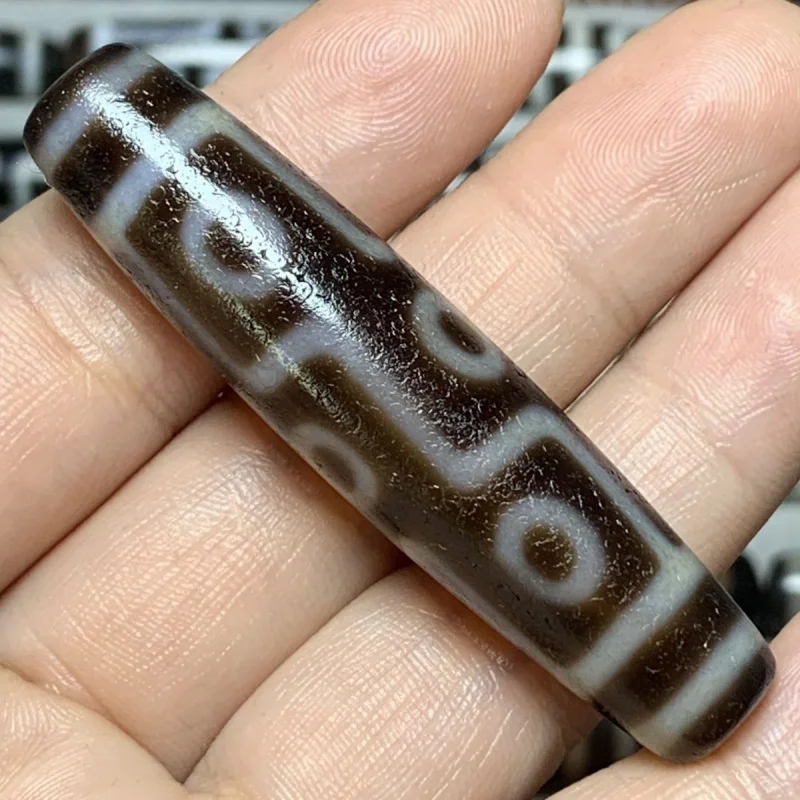 Thing One Picture Natural Agate Old Materials High Oil Dzi Bead Crafts Pendant 56.8*13.3mm