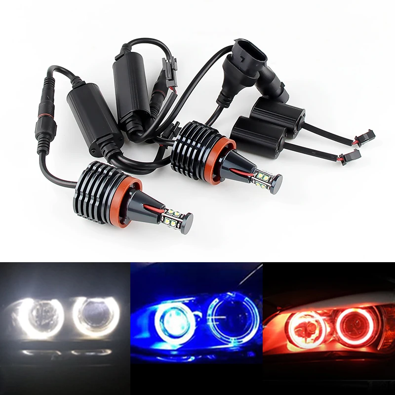 

2pcs Canbus No error For BMW E60 E61 E63 E64 E70 X5 E71 X6 E82 E87 E89 Z4 E90 E92 LED Angel Eyes Marker light H8 LED Ring light